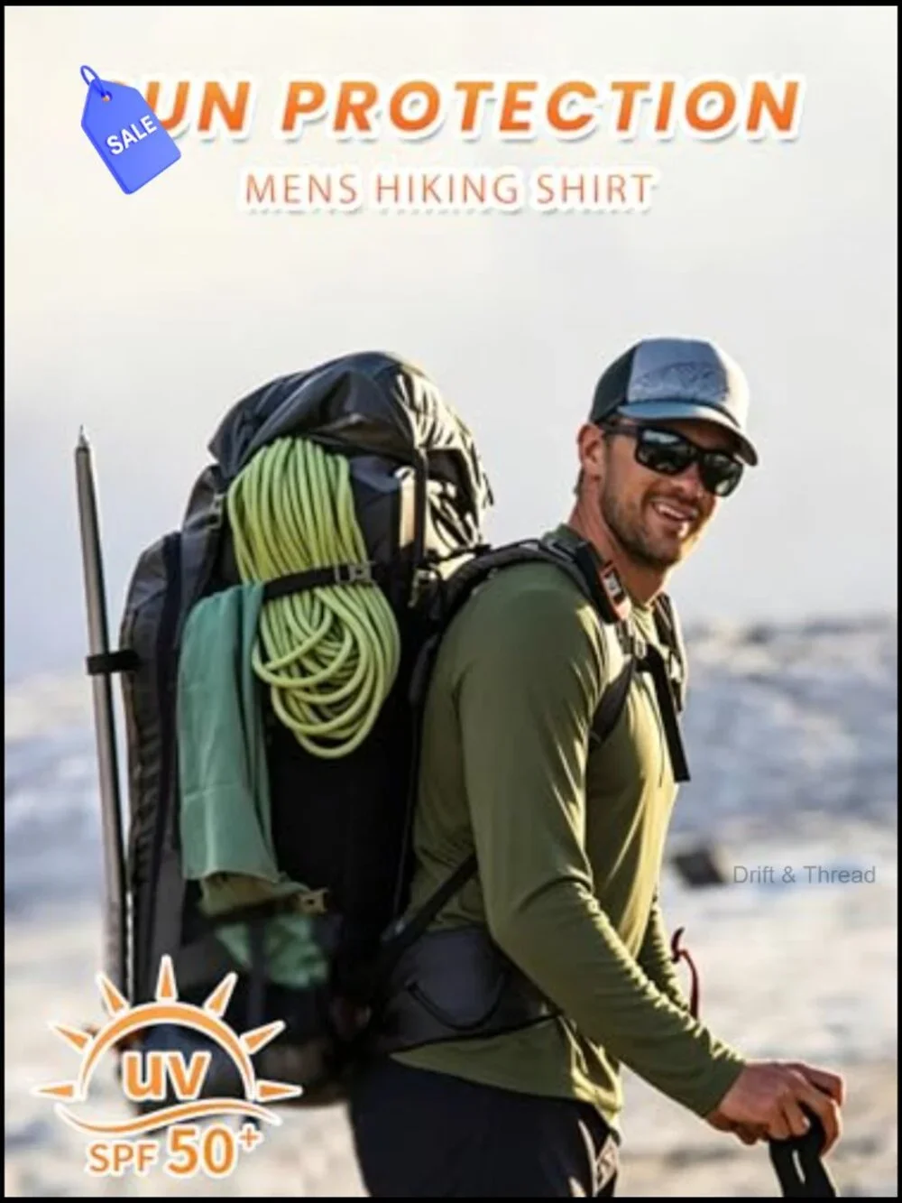 3 Pack Long Sleeve UPF 50+ Sun Protection Rash Guard Tees Men Hiking Running